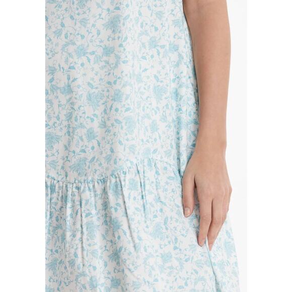 Tyler Boe Poppy Slvls Bottom Ruffle Toile Dress In Multi - Picture 2 of 10